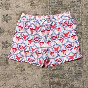 The Beaufort Bonnet Company Red and Blue Kids Swim Trunks